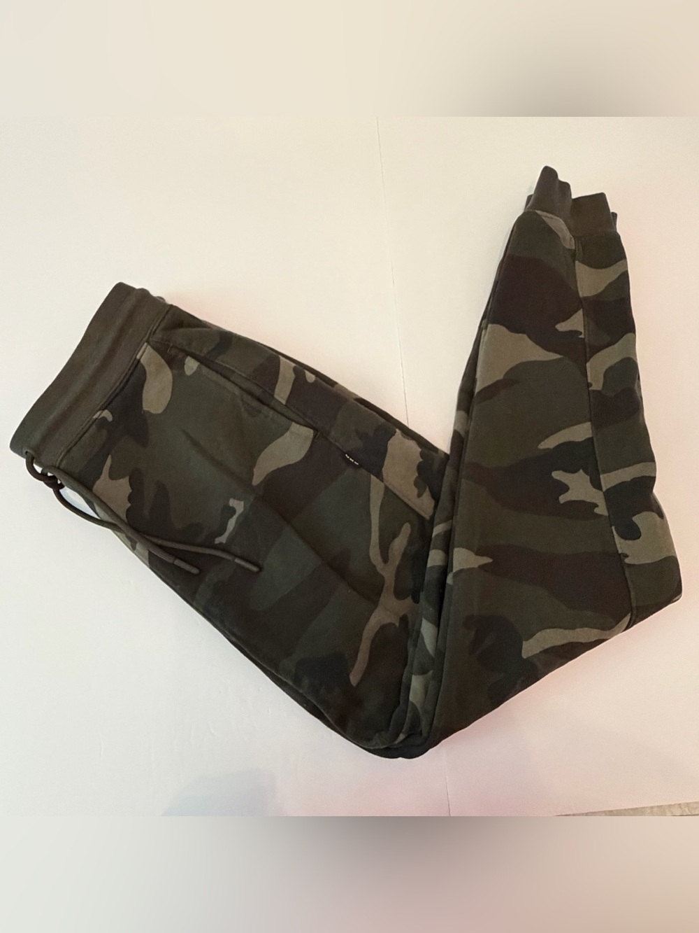 CSG Camouflage Fleece Jogger Sweatpants Size Large Green Camo Drawstring